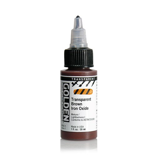 Golden High Flow Acrylic Paint 1oz_Transparent Brown Iron Oxide